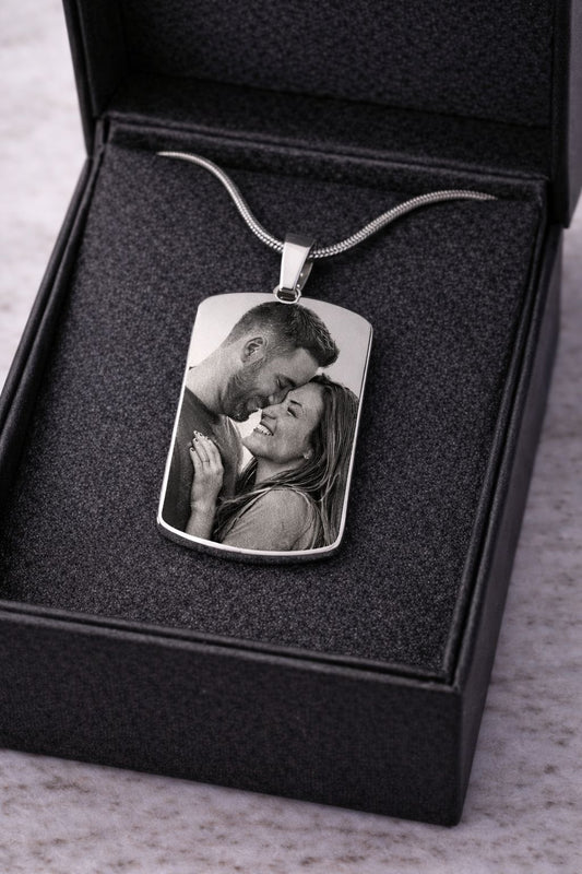 Custom Engraved Photo Necklace