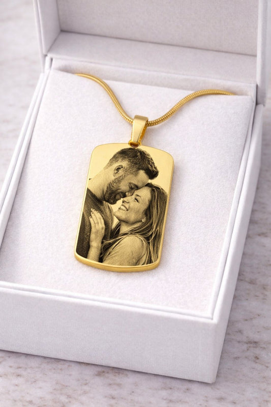 Custom Engraved Photo Necklace