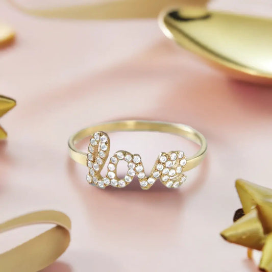 925 Sterling Silver Swarovski Stone Name Ring - Swarovski stone ring